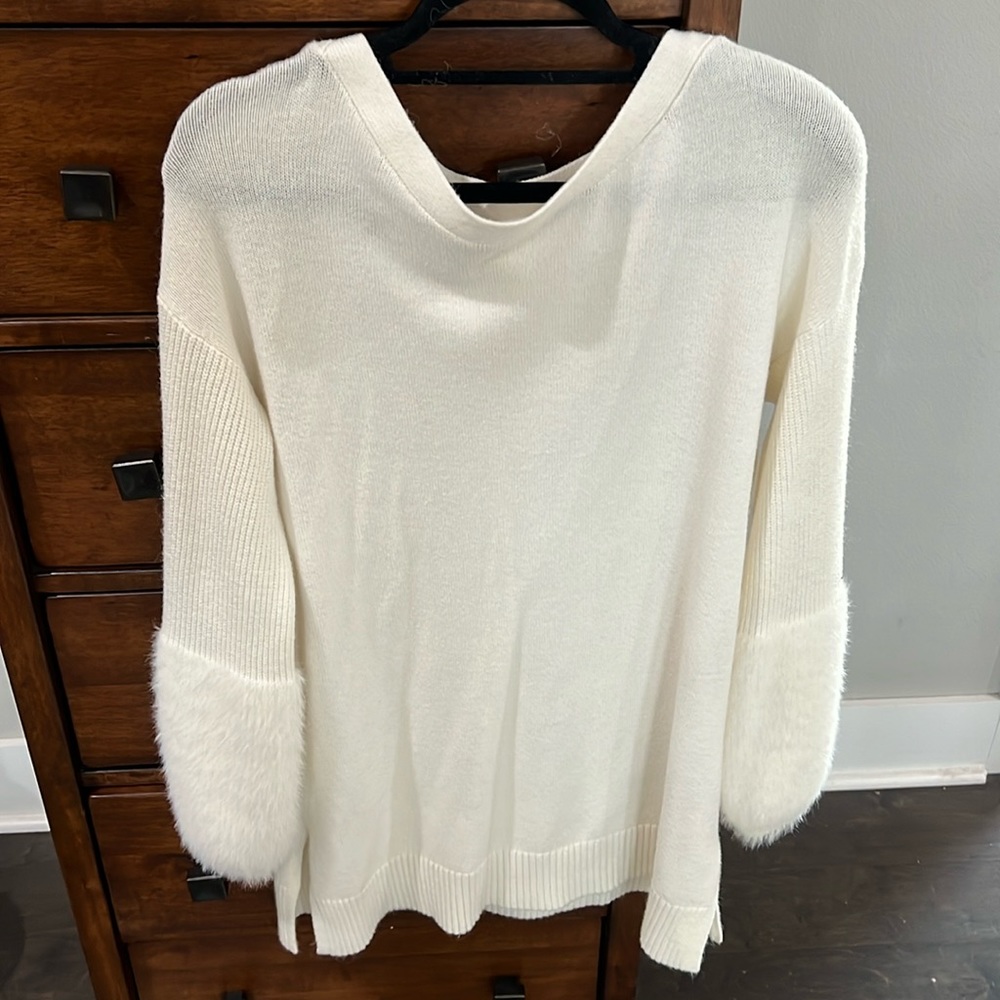 White long anthro sweater
